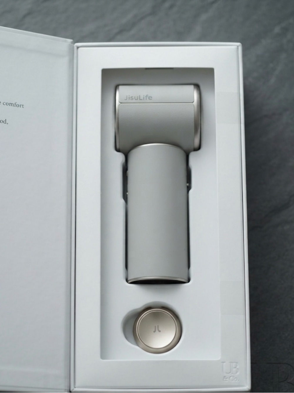 White Leather Handle Electronic Fan - Compact Travel Powerful Fan